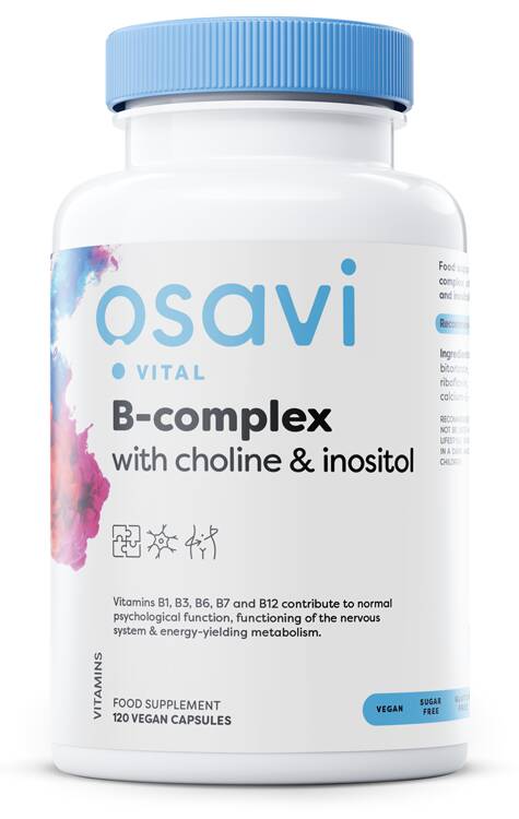 B-Complex with Choline & Inositol - 120 vegan caps - Nuvalia