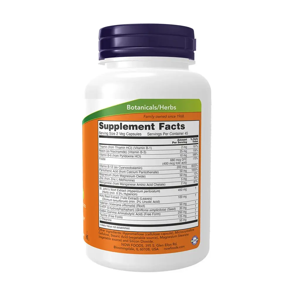 NOW Mood Support (90 Veg Capsules) - obrazek 2