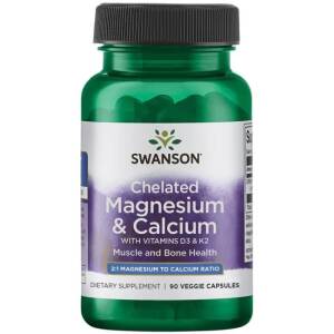 SWANSON Albion Chelat Magnezu i Wapnia z D-3 i K-2 - Nuvalia