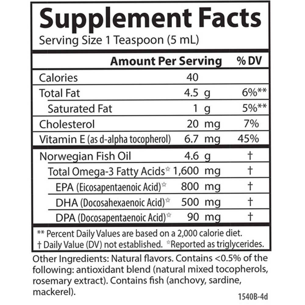 The Very Finest Fish Oil, Natural Orange - 500 ml. - obrazek 3